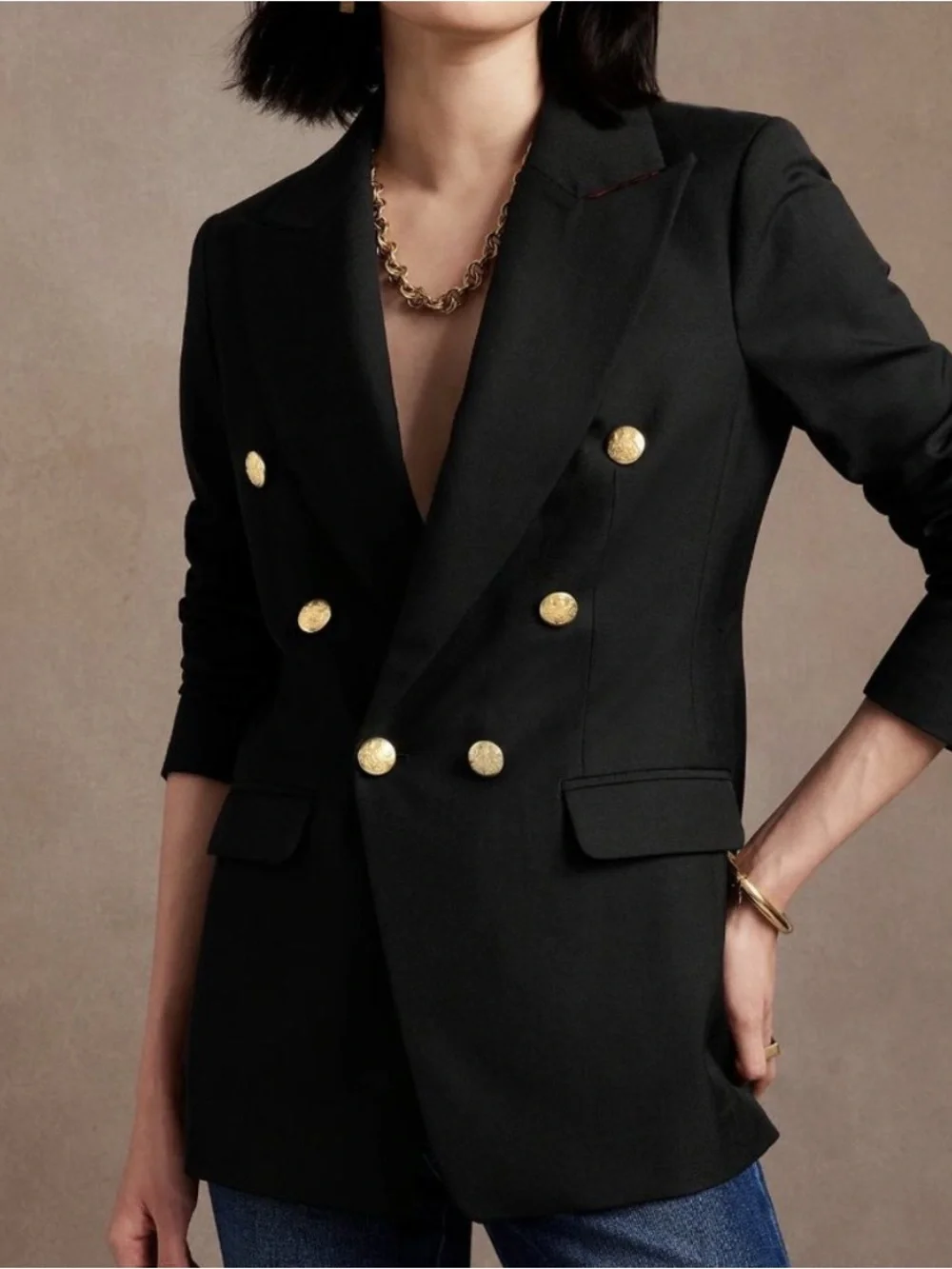NWT Banana Republic Captain's Blazer Black Size 2